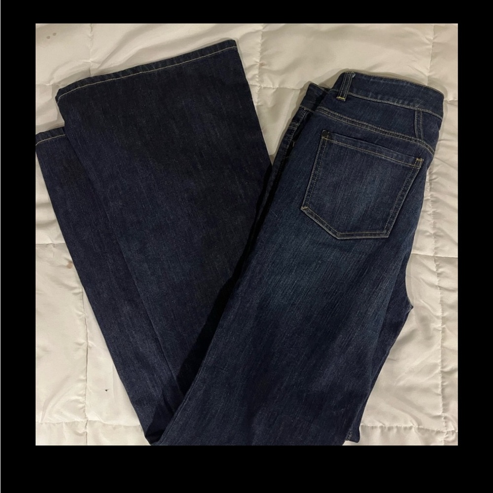 New York & Company Women's Dark Blue Flare Jeans